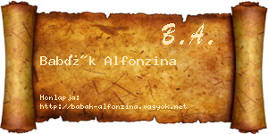 Babák Alfonzina névjegykártya
